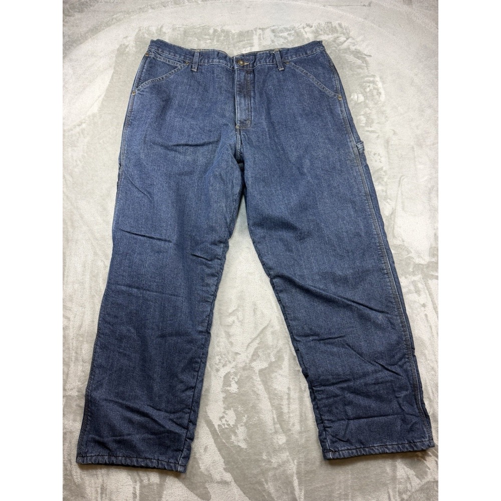 Wrangler Authentic Issue Jeans Mens 36x30 Blue Carpenter Fleece Lined NWT